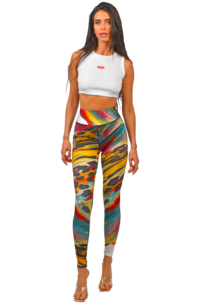 color leopard legging